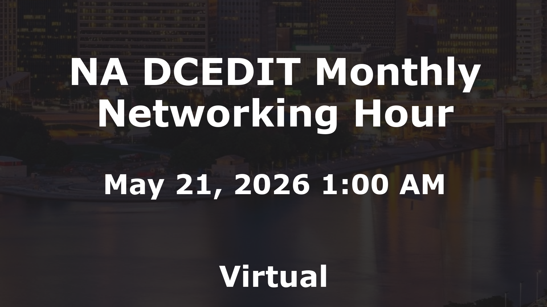 NA DCEDIT Monthly Networking Hour event image